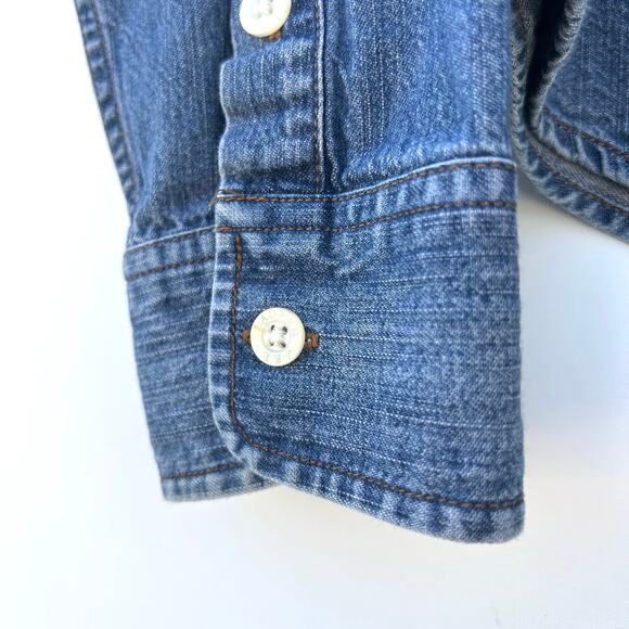 Vintage Ralph Lauren Jeans Cotton Denim Button Down Shirt Western Hong Kong M - Picture 7 of 8